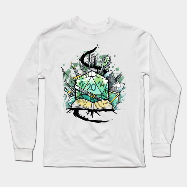 Dice Sketch Long Sleeve T-Shirt by Vallina84